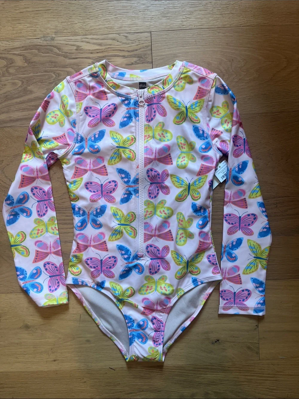 NWT Tea Collection Girls' Long-Sleeve Butterfly Swimsuit